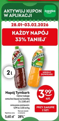 Napój Tymbark różne rodzaje promocja w Żabka