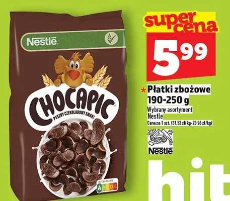 Płatki zbożowe Chocapic Nestle 190-250g promocja w TOPAZ