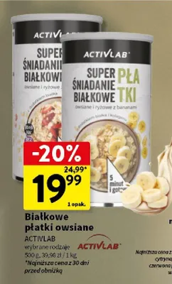 Płatki owsiane, wybrane rodzaje ACTIVLAB promocja w Intermarche