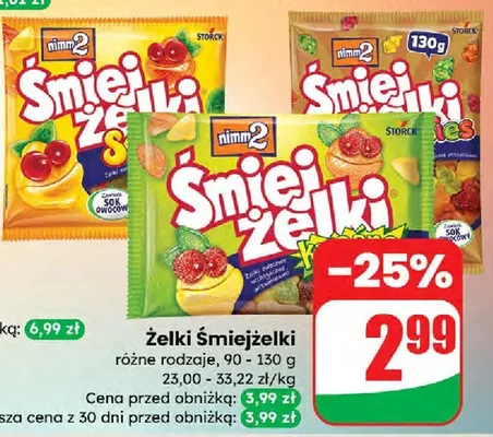 Żelki Śmiejżelki różne rodzaje promocja w Dino