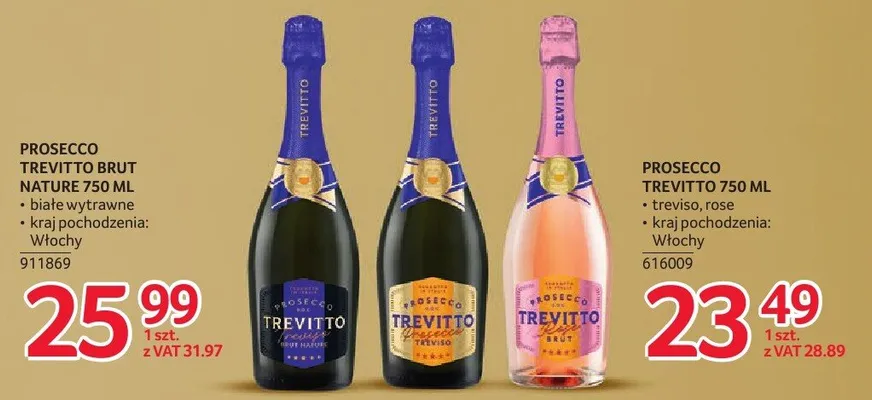 Prosecco Trevitto 750 ml promocja w Selgros