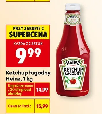 Ketchup łagodny 1kg Heinz promocja w Biedronka