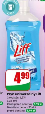 Płyn uniwersalny Liff do mycia podłóg, ścian i glazury promocja w Dino