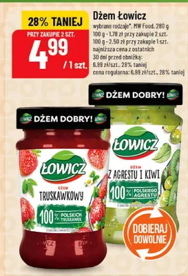Dżem Łowicz wybrane rodzaje promocja w POLOmarket