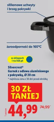 Garnek z odlewu aluminiowego z pokrywką Ø 20 cm promocja w Lidl