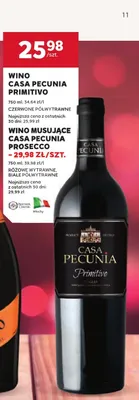Wino musujące Casa Pecunia Prosecco różowe wytrawne, białe półwytrawne promocja w Stokrotka