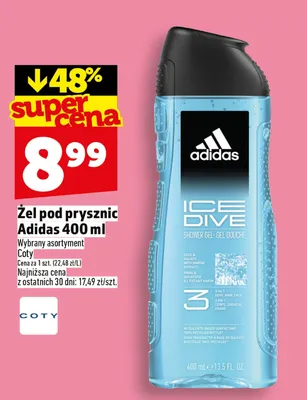 Żel pod prysznic Adidas Ice Dive 400 ml promocja w TOPAZ