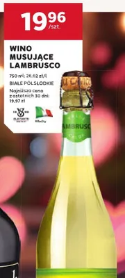 Wino musujące Lambrusco białe półsłodkie promocja w Stokrotka