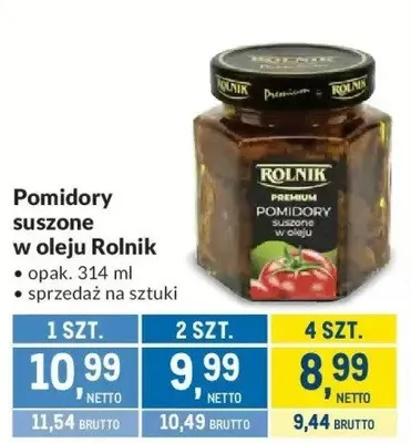 Pomidory suszone w oleju Rolnik promocja w Makro