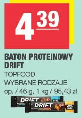 Baton proteinowy Drift Topfood wybrane rodzaje promocja w SPAR