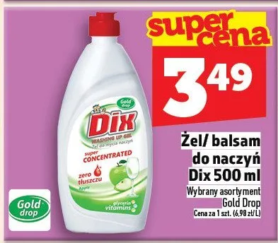 Żel/balsam do naczyń Dix 500ml promocja w TOPAZ