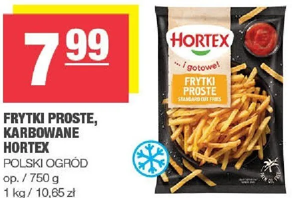 Frytki proste, karbowane Hortex Polski Ogród promocja w SPAR