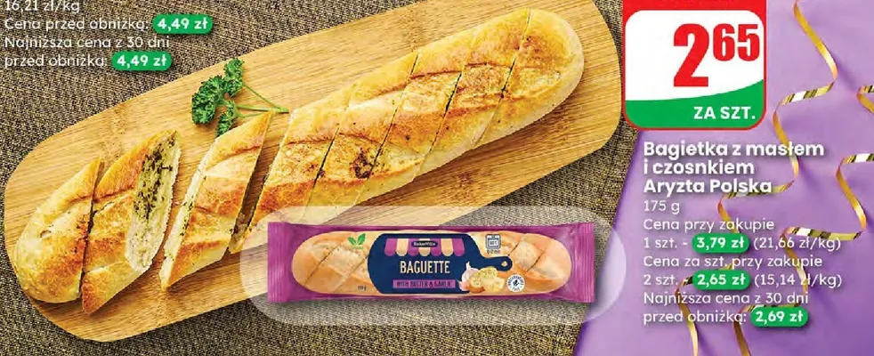 Bagietka z masłem i czosnkiem  promocja w Dino