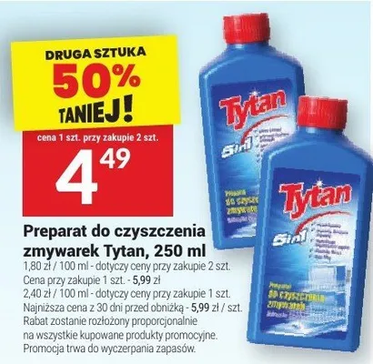 Preparat do czyszczenia zmywarek Tytan, 250 ml promocja w Twój Market