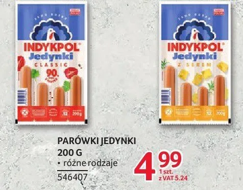 Parówki jedynki różne rodzaje Indykpol 200g promocja w Selgros