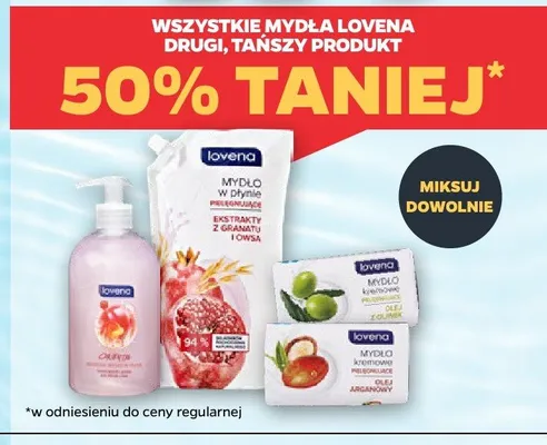 Mydło drugi produkt -50% Lovena promocja w Netto