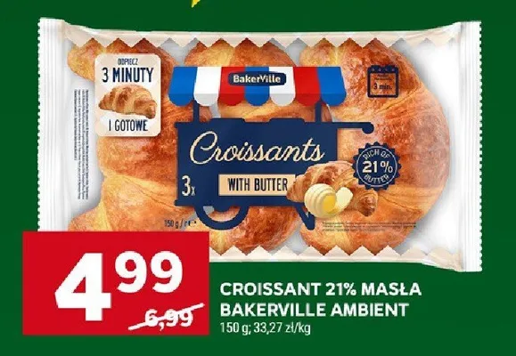 Croissant 21% masła Bakerville Ambient with butter promocja w Stokrotka
