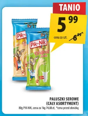 Paluszki serowe PIK-NIK (cały asortyment) promocja w Arhelan