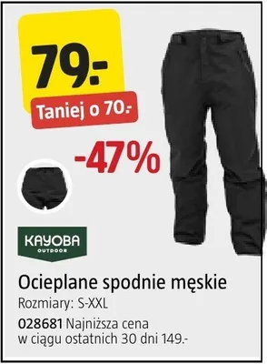 Ocieplane spodnie męskie Rozmiary: S-XXL Kayoba promocja w Jula