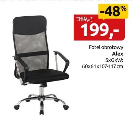 Fotel obrotowy Alex promocja w Black Red White