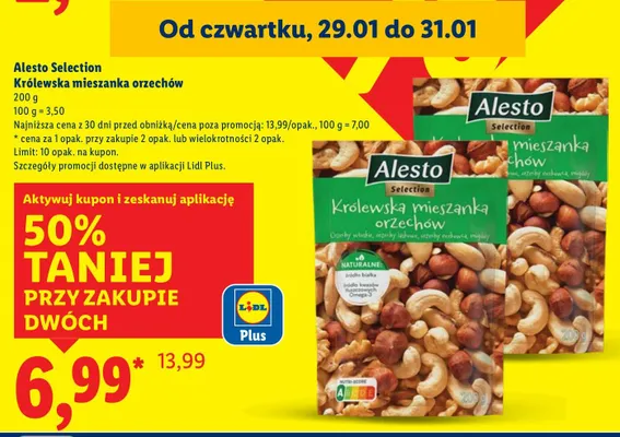 Królewska mieszanka orzechów 200 g promocja w Lidl