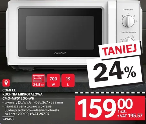 Kuchenka mikrofalowa Comfee CFMO20C10C-WH promocja w Selgros