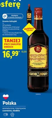 Wino Grzaniec Galicyjski VIP lub Malina 1 l promocja