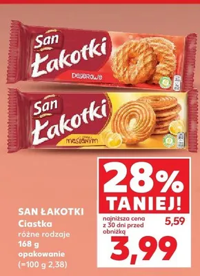 Ciastka Łakotki różne rodzaje San promocja w Kaufland