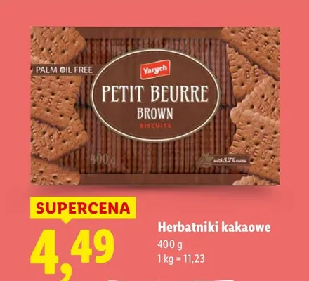 Herbatniki kakaowe 400 g promocja w Lidl