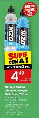 Napój o smaku wieloowocowym Dzik Zero, 750 ml promocja w Twój Market