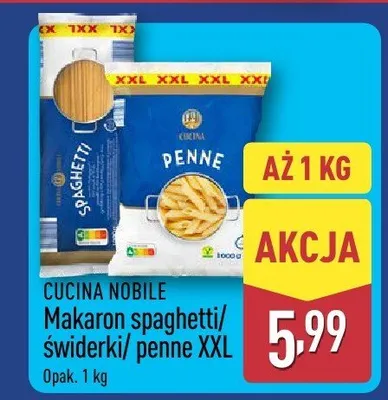 Makaron penne XXL CUCINA NOBILE promocja w Aldi