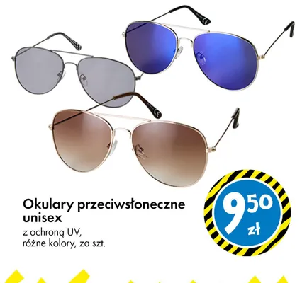 Okulary przeciwsłoneczne unisex z ochroną UV, różne kolory Tedi promocja