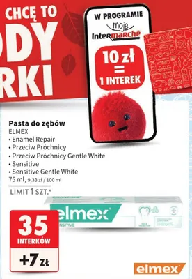 Pasta do zębów, różne rodzaje Elmex promocja w Intermarche