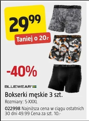 Bokserki męskie 3 szt. BLUEWEAR rozmiary S-XXL promocja w Jula
