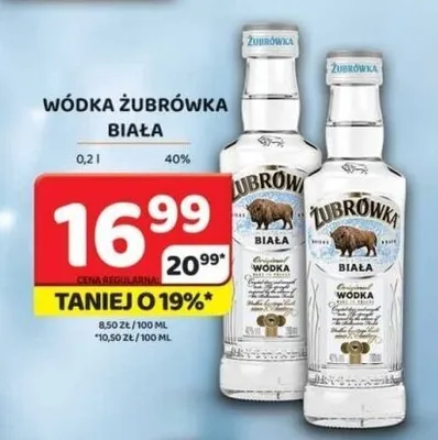 Wódka Żubrówka Biała 0,2l promocja