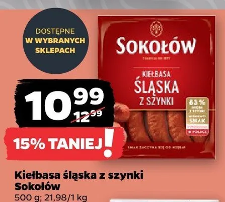 Kielbasa śląska z szynki Sokołów promocja w Netto