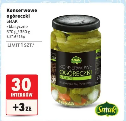 Ogóreczki konserwowe klasyczne promocja w Intermarche