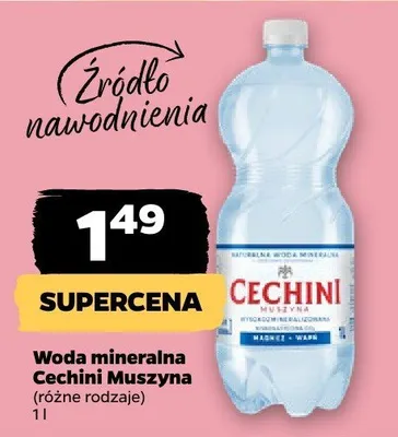 Woda mineralna Cechini, różne rodzaje promocja w Netto