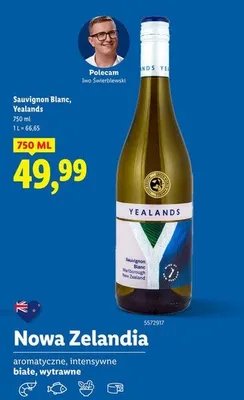 Wino Sauvignon Blanc białe, wytrawne Vento Di Mare promocja w Lidl