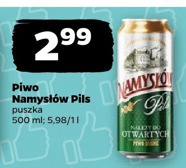 Piwo Namysłów Pils puszka promocja w Netto
