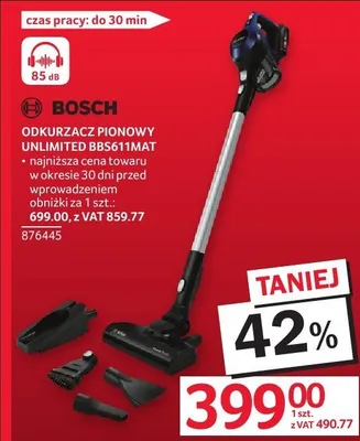 Odkurzacz pionowy UNLIMITED BBS611MAT BOSCH promocja w Selgros