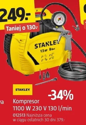 Kompresor 1100 W 230 V 130 l/min Stanley promocja w Jula