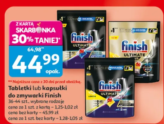 Tabletki lub kapsułki do zmywarki Finish promocja w Auchan