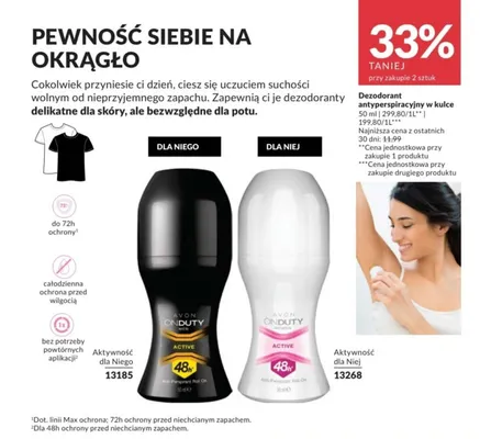 Dezodorant antyperspiracyjny w kulce On Duty Aktywność dla Niego promocja w AVON