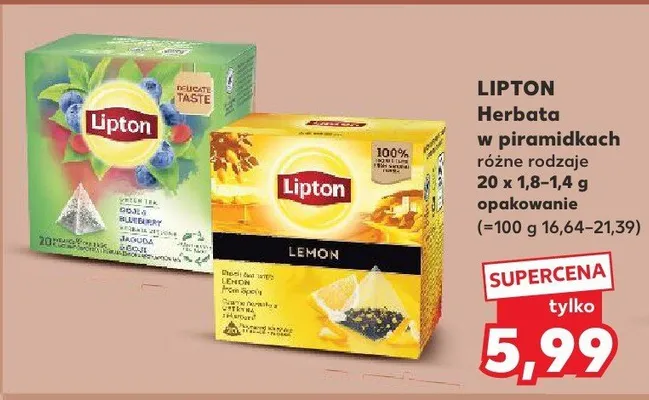 Herbata w piramidkach Lipton promocja w Kaufland