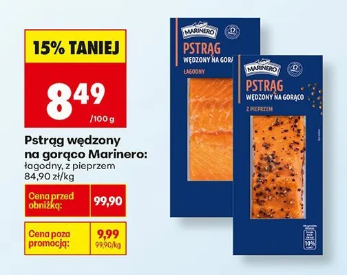Pstrąg wędzony na gorąco łagodny Marinero promocja w Biedronka