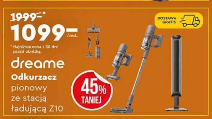 Odkurzacz pionowy ze stacją ładującą dreame Z10 promocja w Biedronka