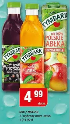 Sok Tymbark czarna porzeczka lub jabłko promocja w Chorten