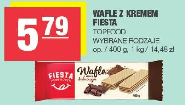Wafle z kremem Fiesta Toffooo wybrane rodzaje promocja w SPAR