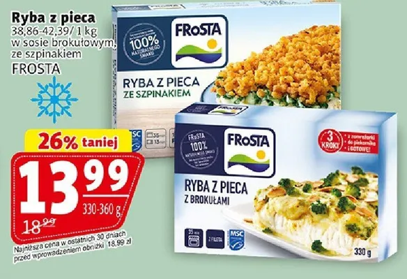 Ryba z pieca ze szpinakiem FROSTA promocja w Prim Market